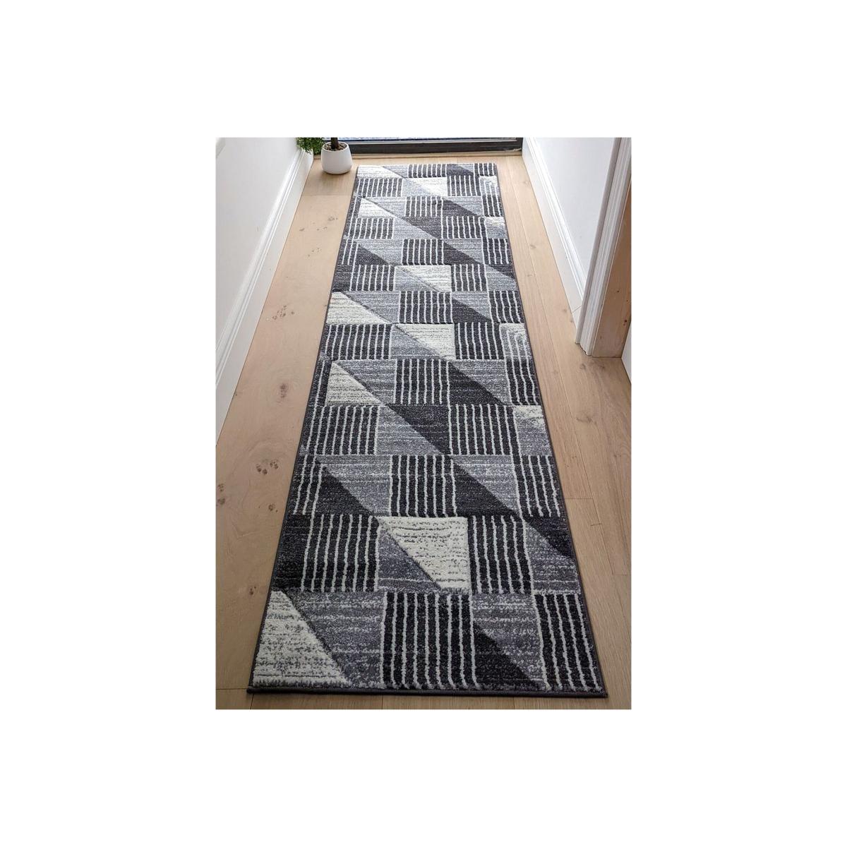 Grey Geometric Area Rug - Boston - Grey / 3g / 230cm – image 1