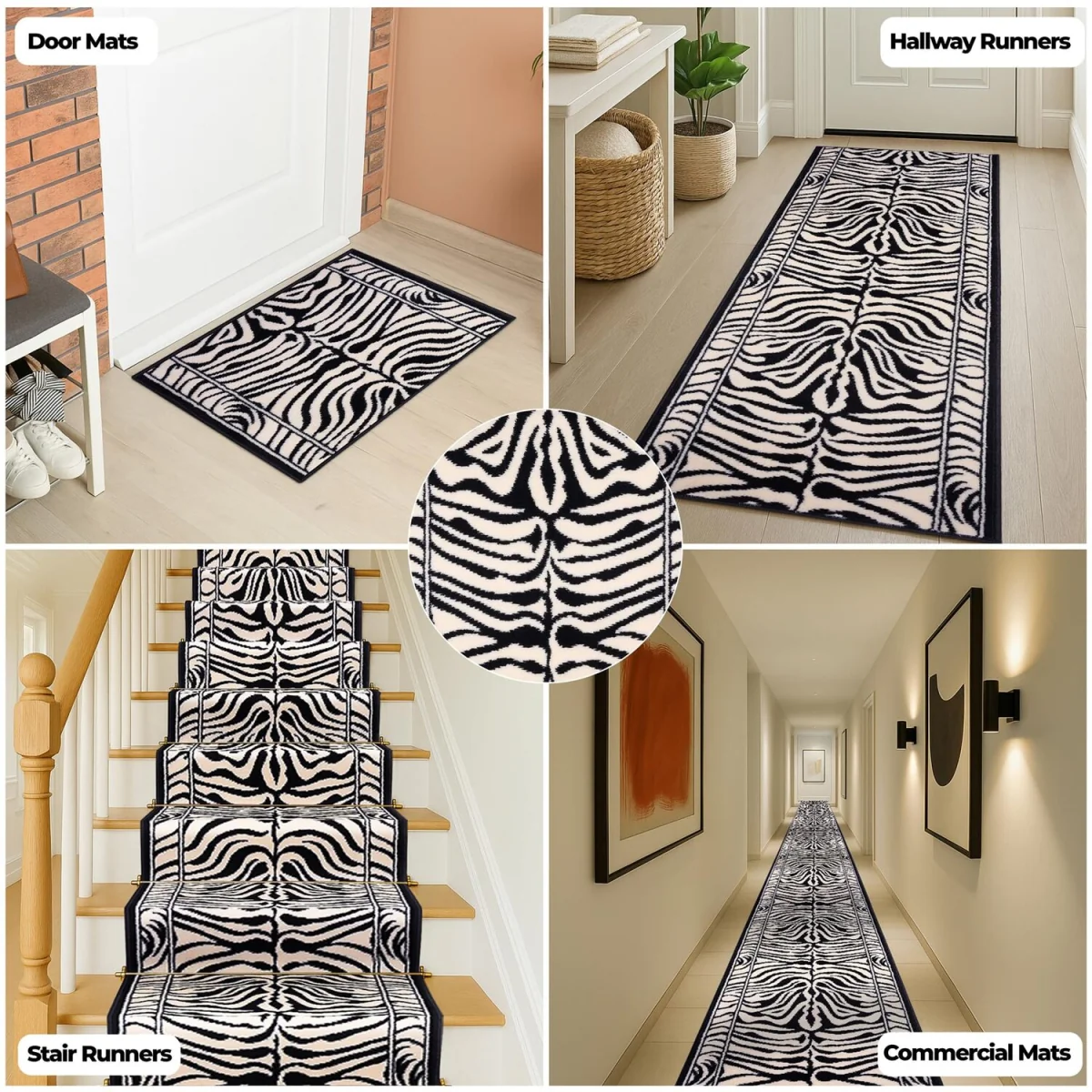 Zebra Print Hallway Runner - Multi / 600cm – image 2