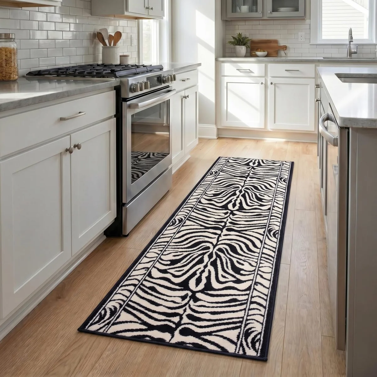 Zebra Print Hallway Runner - Multi / 600cm – image 3