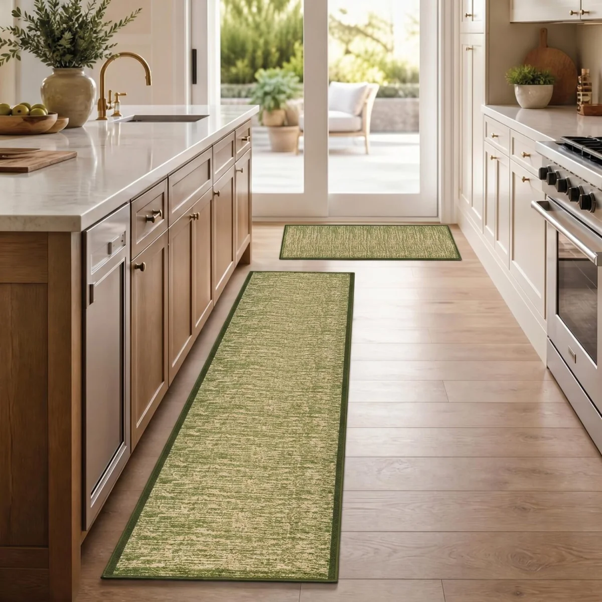 Blend Mottled Hallway Runner - Green / 244cm – image 3