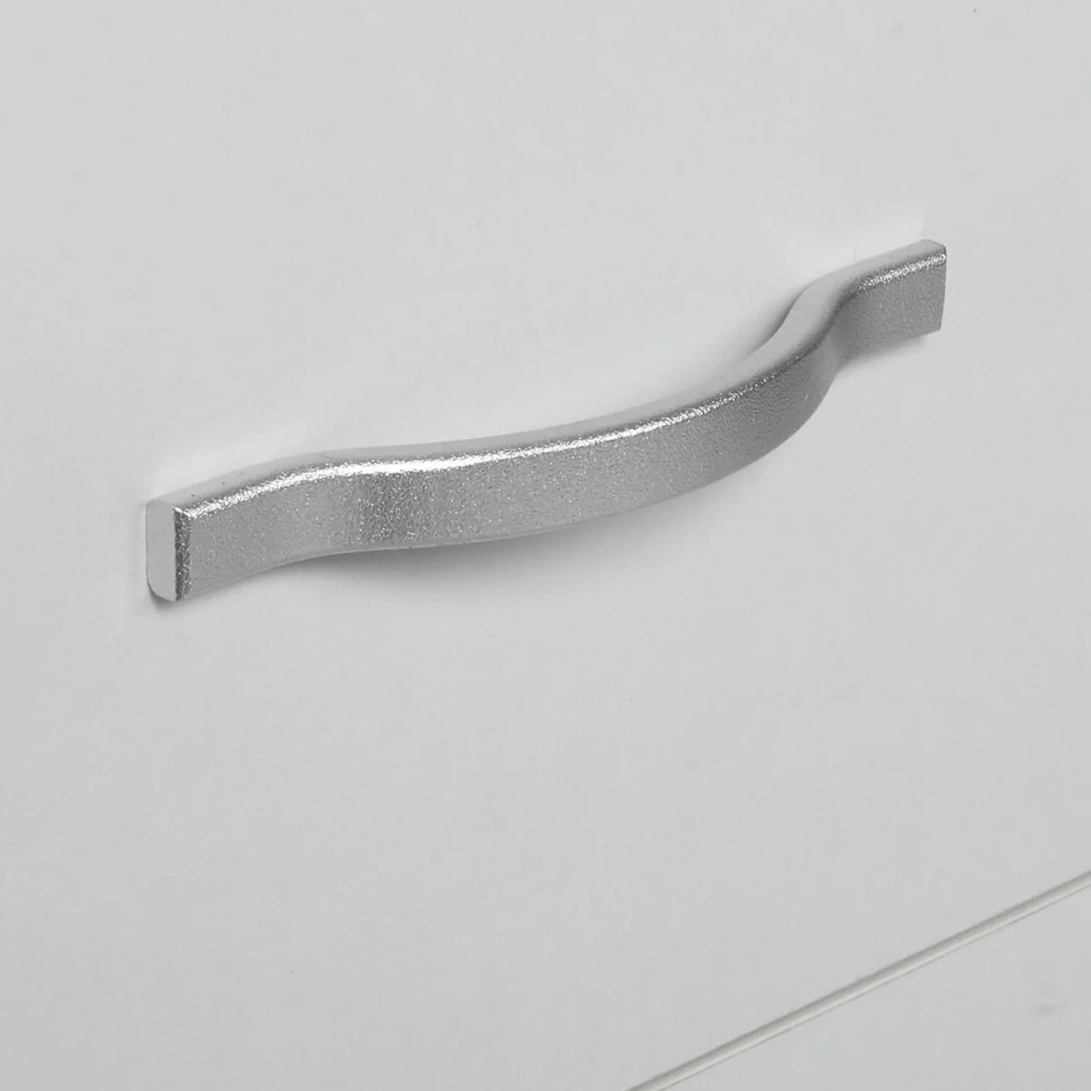 Bedside Table 2 Drawer Metal Handles Runners White Bedroom Cabinet - White – image 4