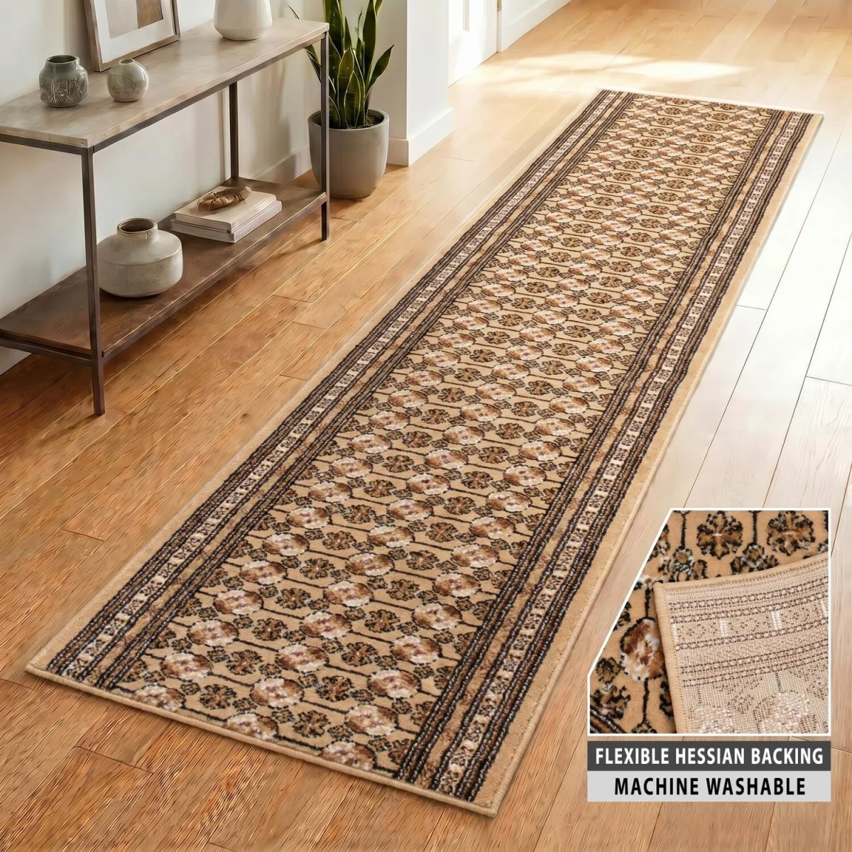 Bokhara Traditional Hallway Runner - Beige / 540cm – image 4