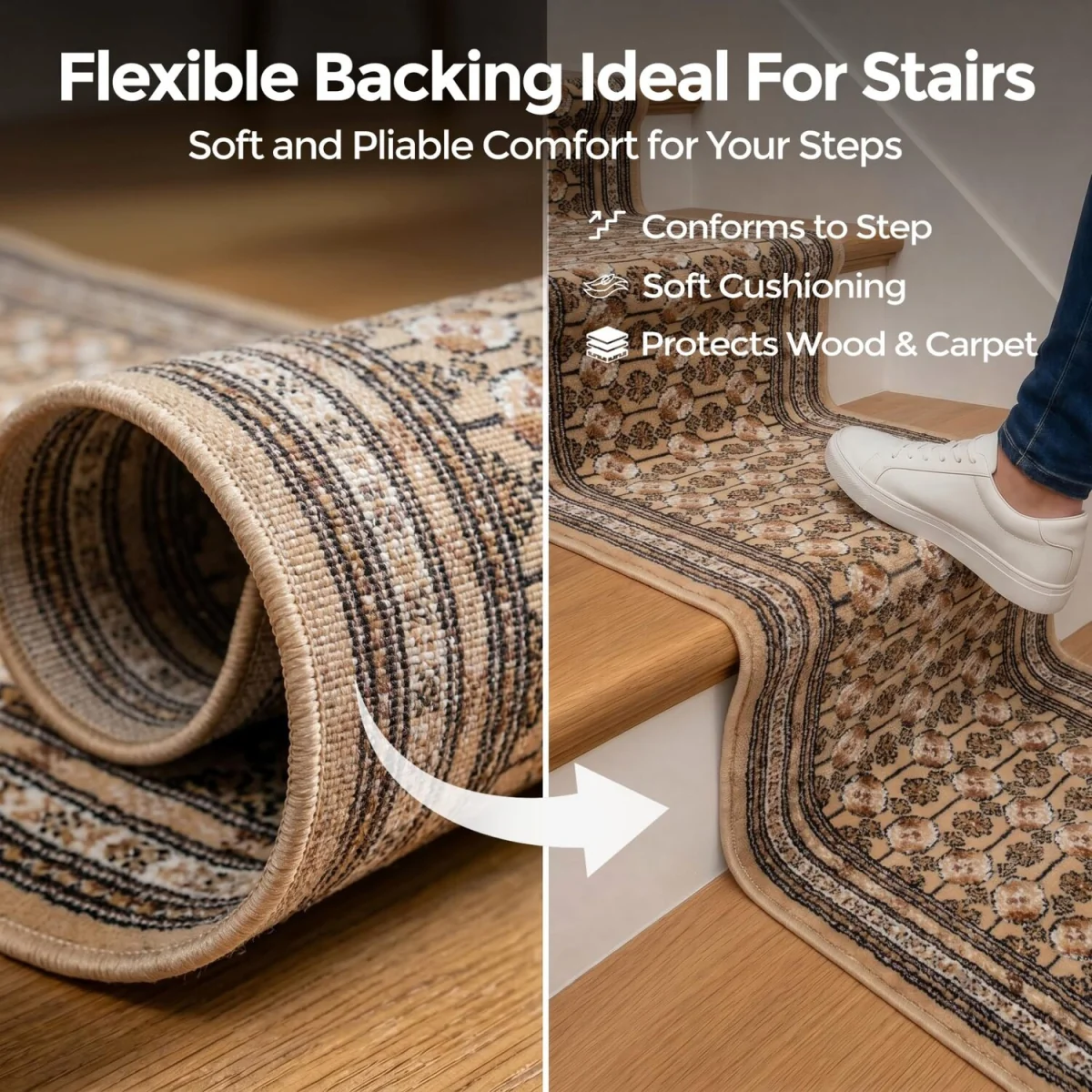Bokhara Traditional Hallway Runner - Beige / 540cm – image 5