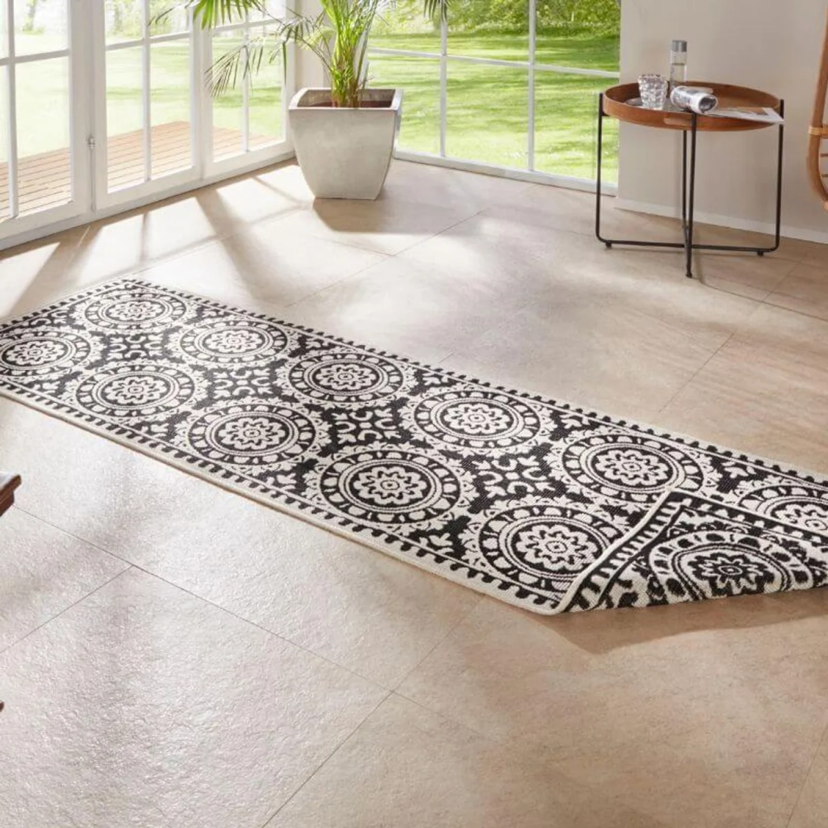 Reversible Jardin Indoor & Outdoor Runner Black - Black / 350.0cm – image 3