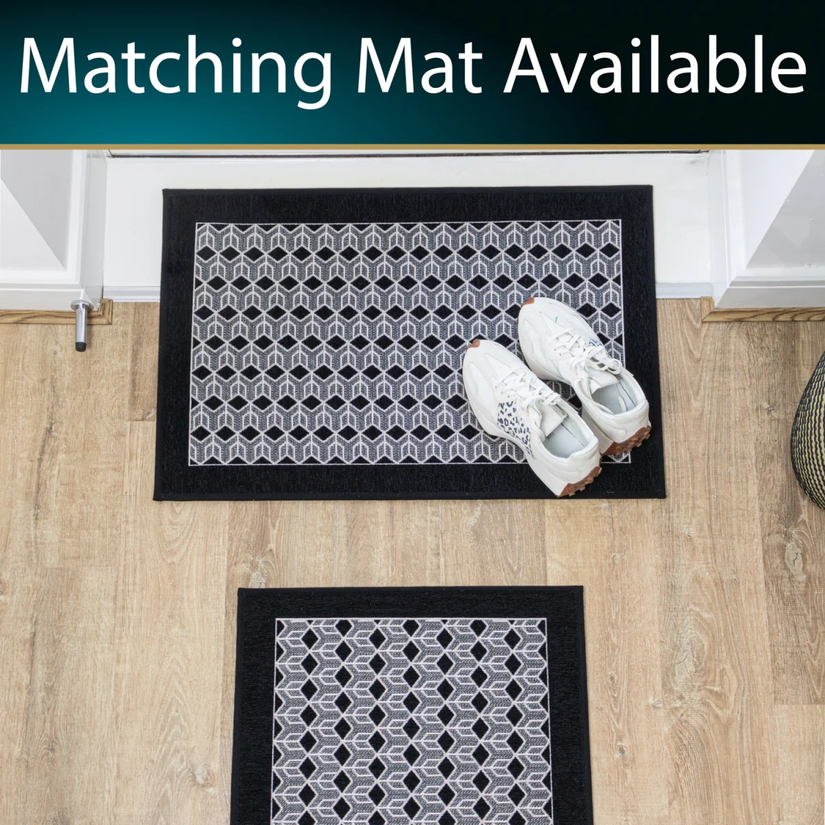 JVL Allure Machine Washable Entrance Runner - Black – image 3