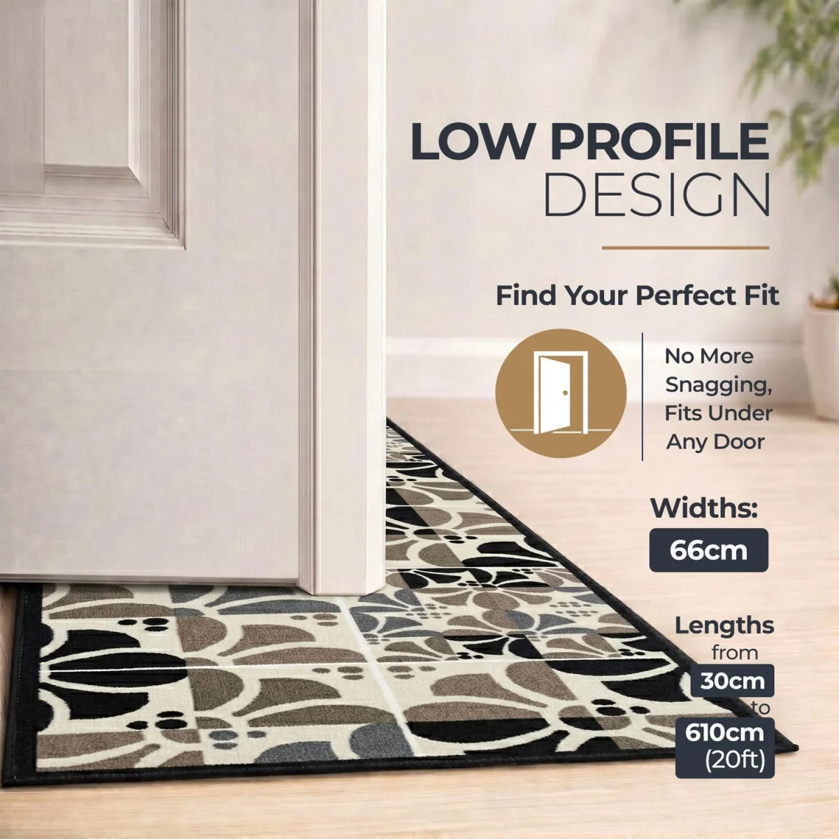 Daisy Floral Hallway Runner - Grey / 457cm – image 8