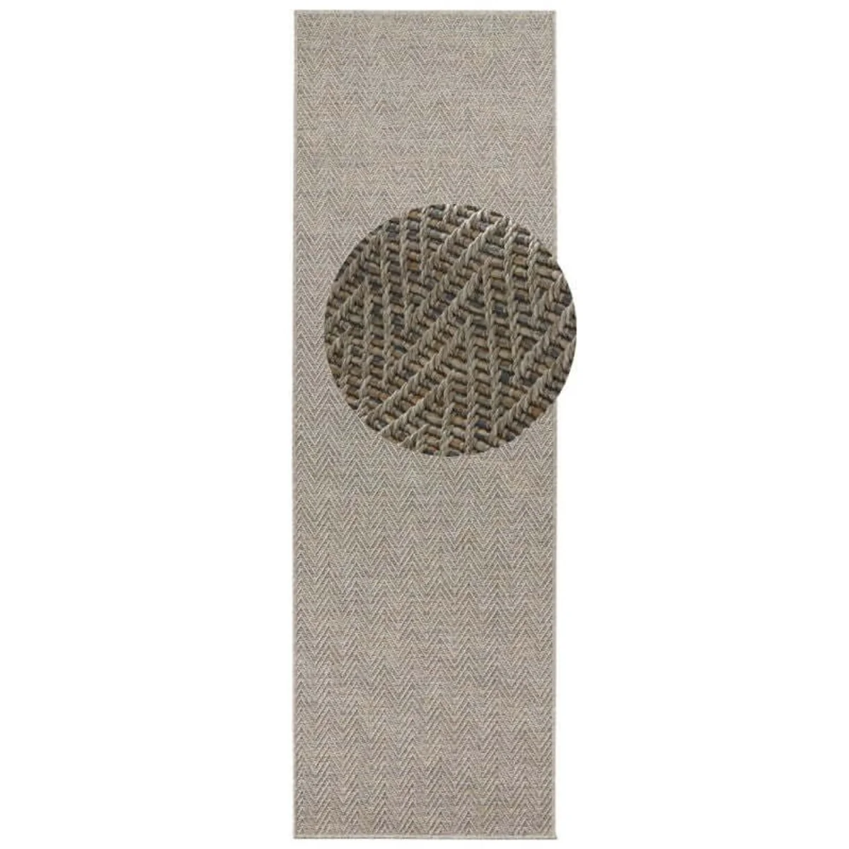 Nature Chevron Flatweave Indoor & Outdoor Runner Beige - Grey / 150.0cm – image 2