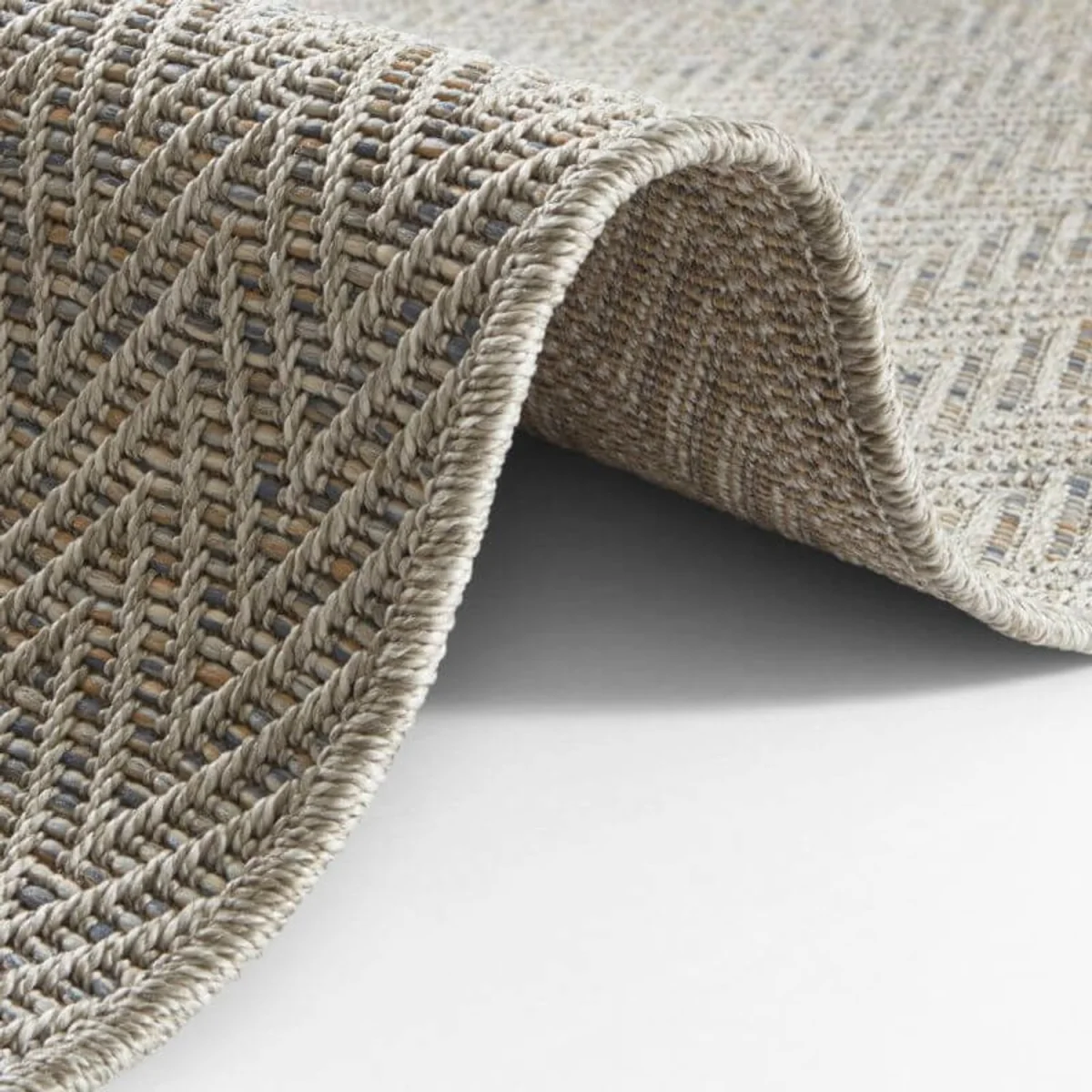 Nature Chevron Flatweave Indoor & Outdoor Runner Beige - Grey / 150.0cm – image 4