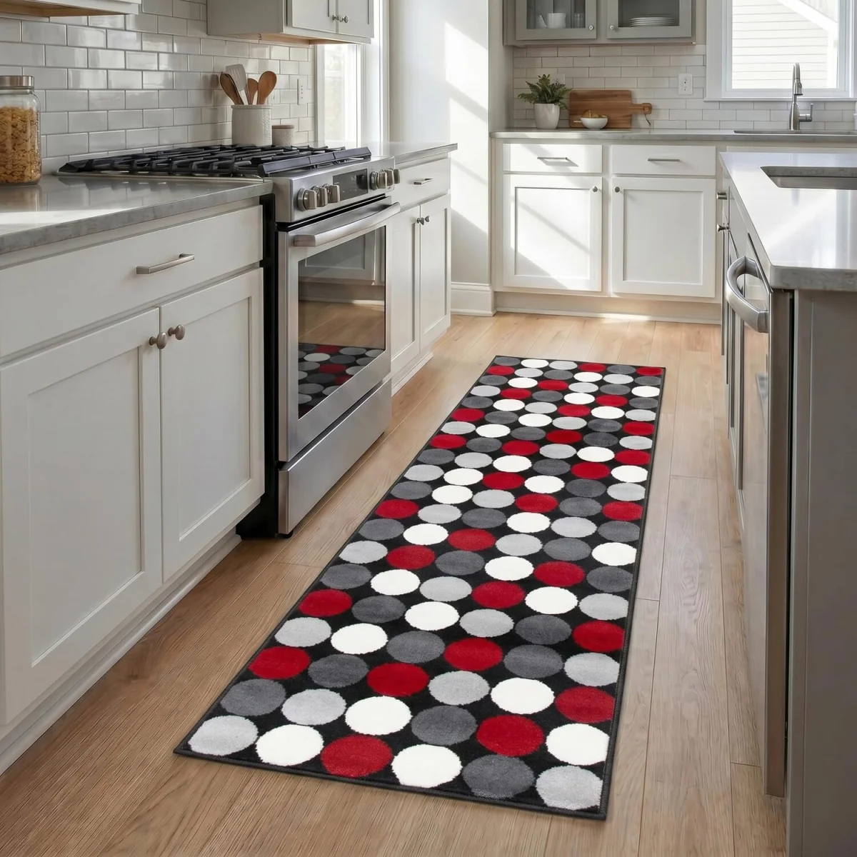 Spot Print Hallway Runner - Black / 150cm – image 3