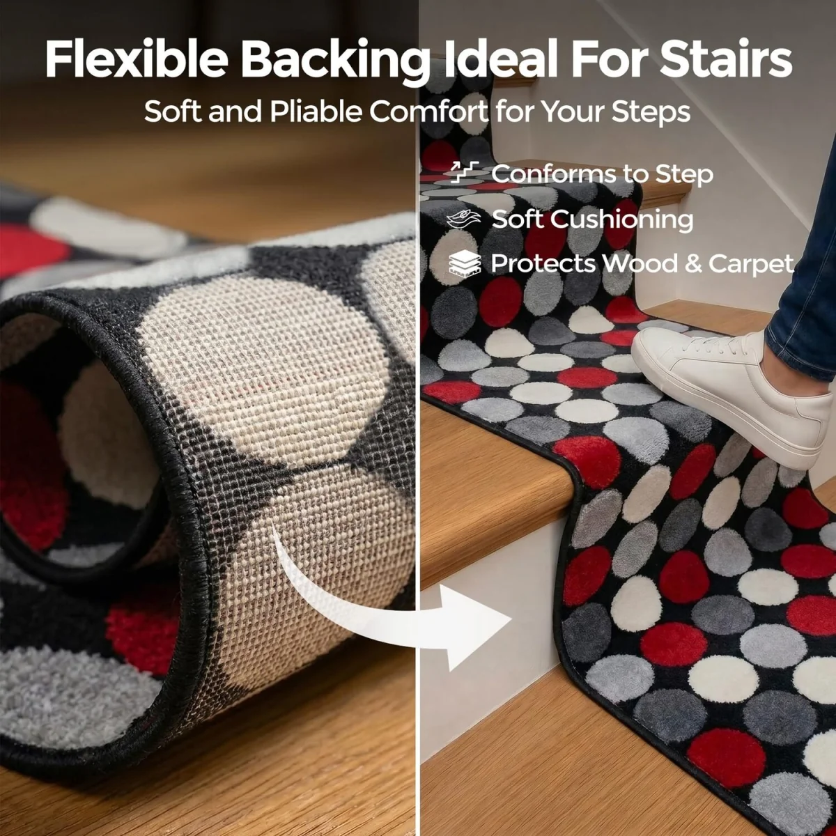 Spot Print Hallway Runner - Black / 150cm – image 6