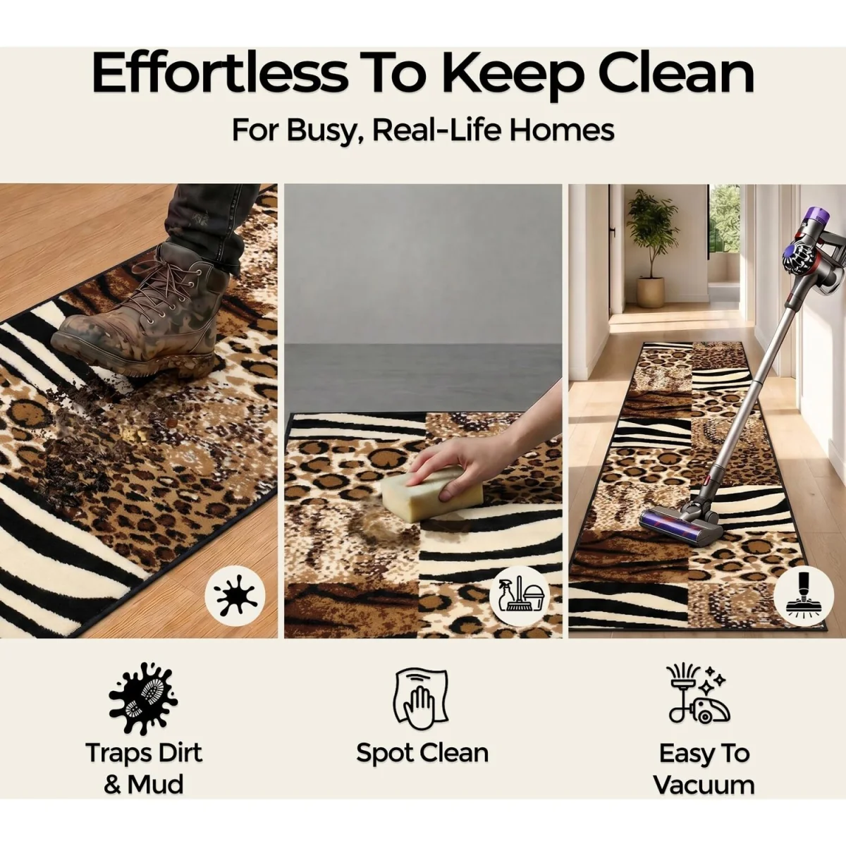 Safari Animal Print Hallway Runner - Multi / 360cm – image 2