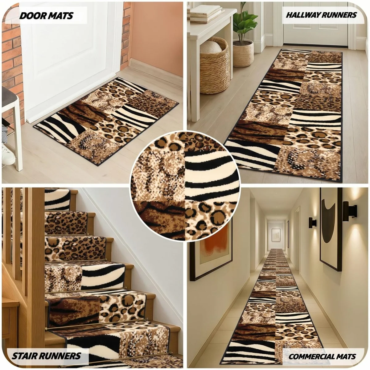 Safari Animal Print Hallway Runner - Multi / 360cm – image 6