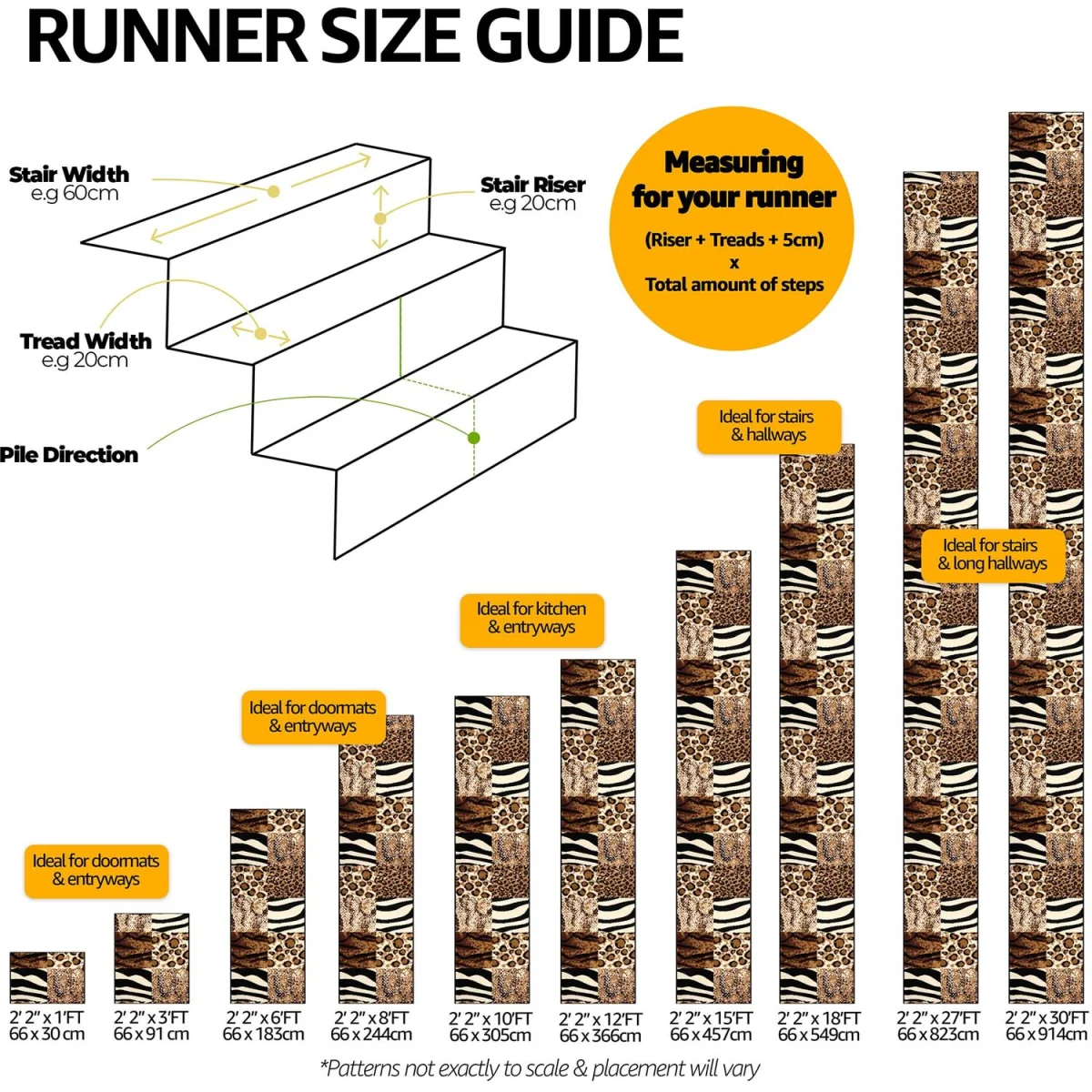 Safari Animal Print Hallway Runner - Multi / 360cm – image 8