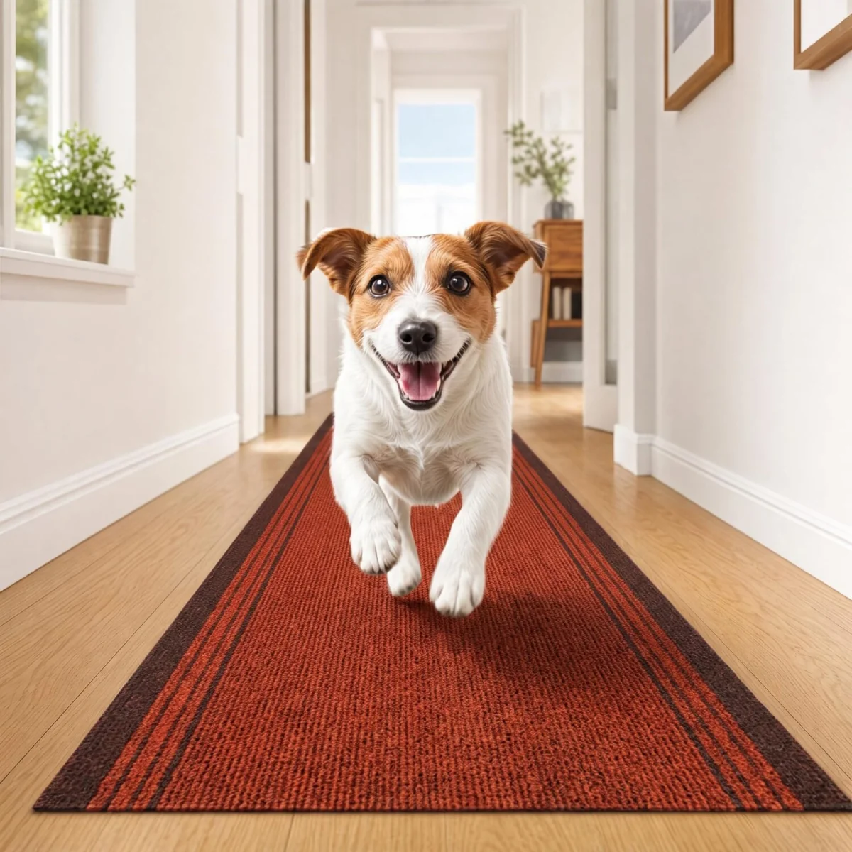 Sydney Non Slip Hallway Runner - Red / 457cm – image 2