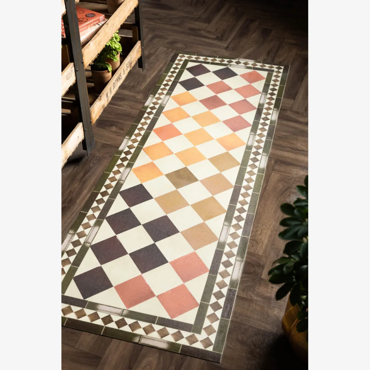 Terracotta Checkered Durable Runner – image 1