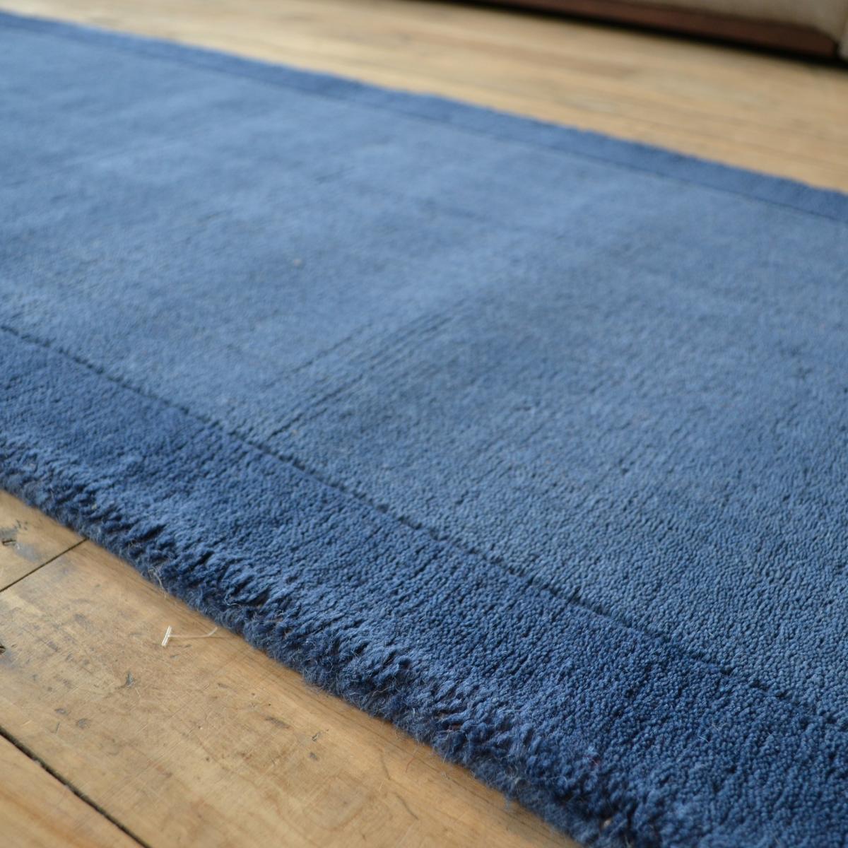 Borders Wool Hallway Runner in Navy 67x200cm – image 3