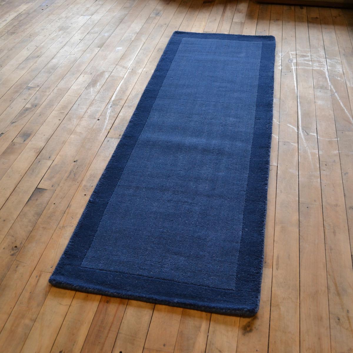 Borders Wool Hallway Runner in Navy 67x200cm – image 1