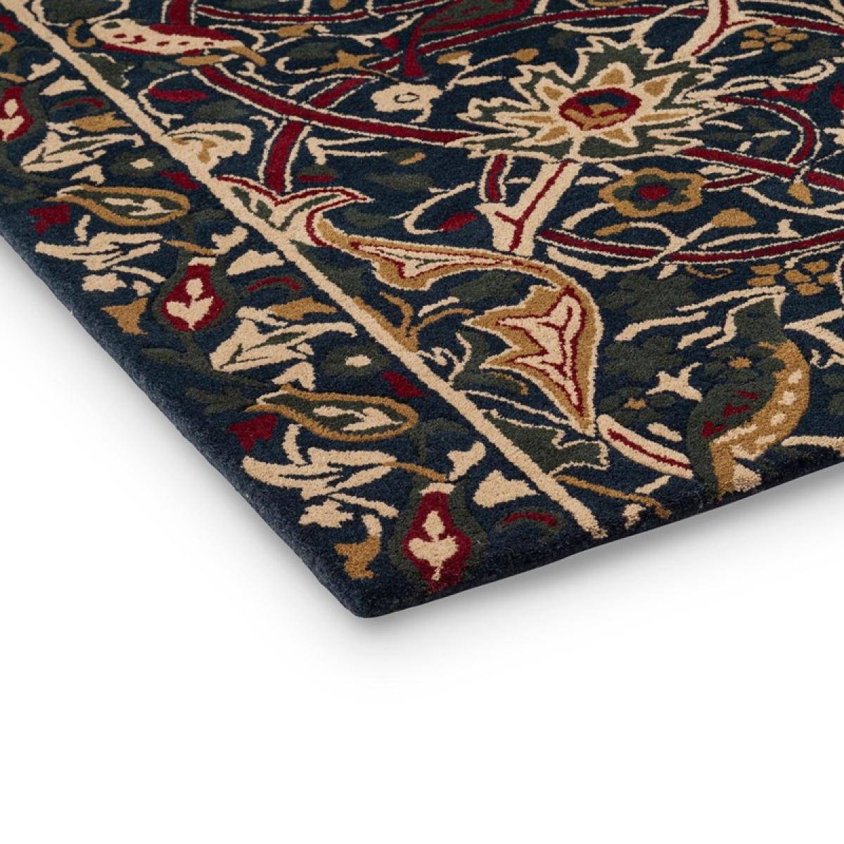 Bullerswood Runner Rugs 127308 in Indigo Red By William Morris – image 2