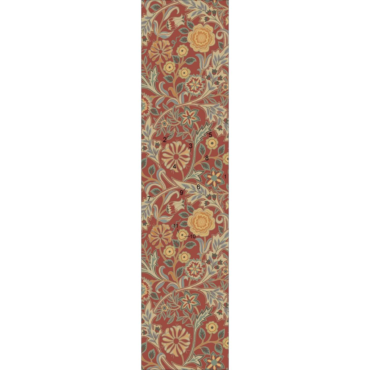 Wilhelmina Floral Runner Rugs 127400 in Russet by William Morris – image 2