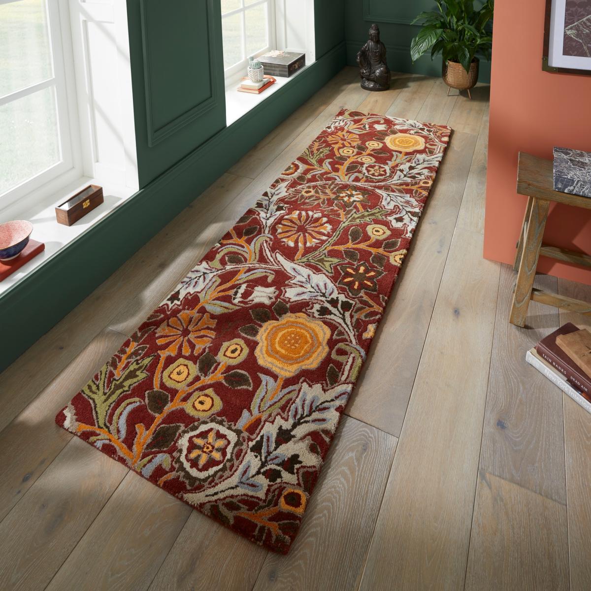 Wilhelmina Floral Runner Rugs 127400 in Russet by William Morris – image 1