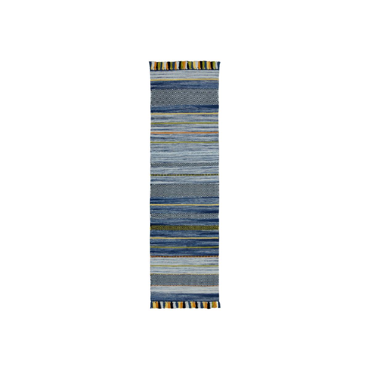 Kelim Striped Hallway Runners in Blue