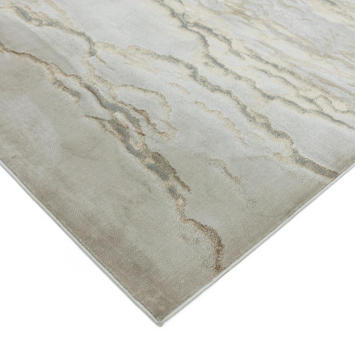 Aurora Linea AU17 Marble Runner Rugs in Metallic Beige Bronze – image 2