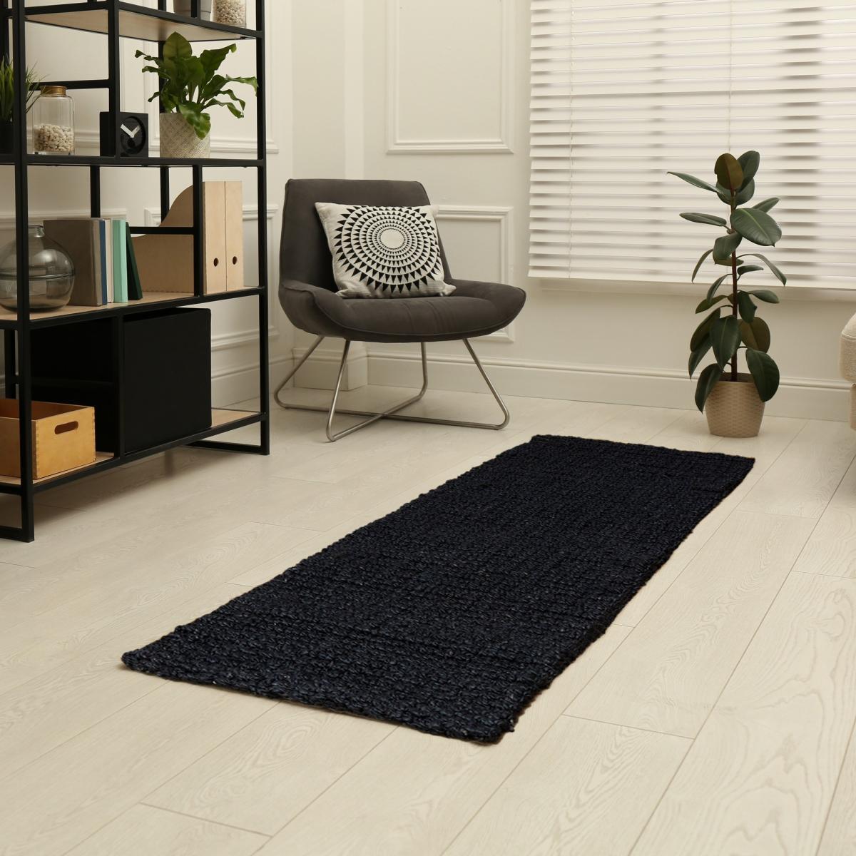 Whitefield Jute Boucle Runner Mat in Black 45x150cm – image 2