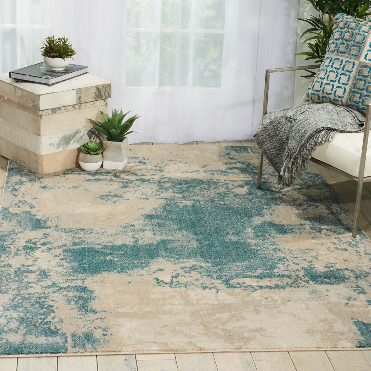 Maxell Runner MAE13 by Nourison in Ivory and Teal – image 1