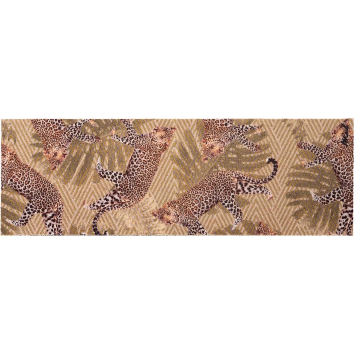 Jackson Leopard Washable Runner Mats in Beige Green – image 2