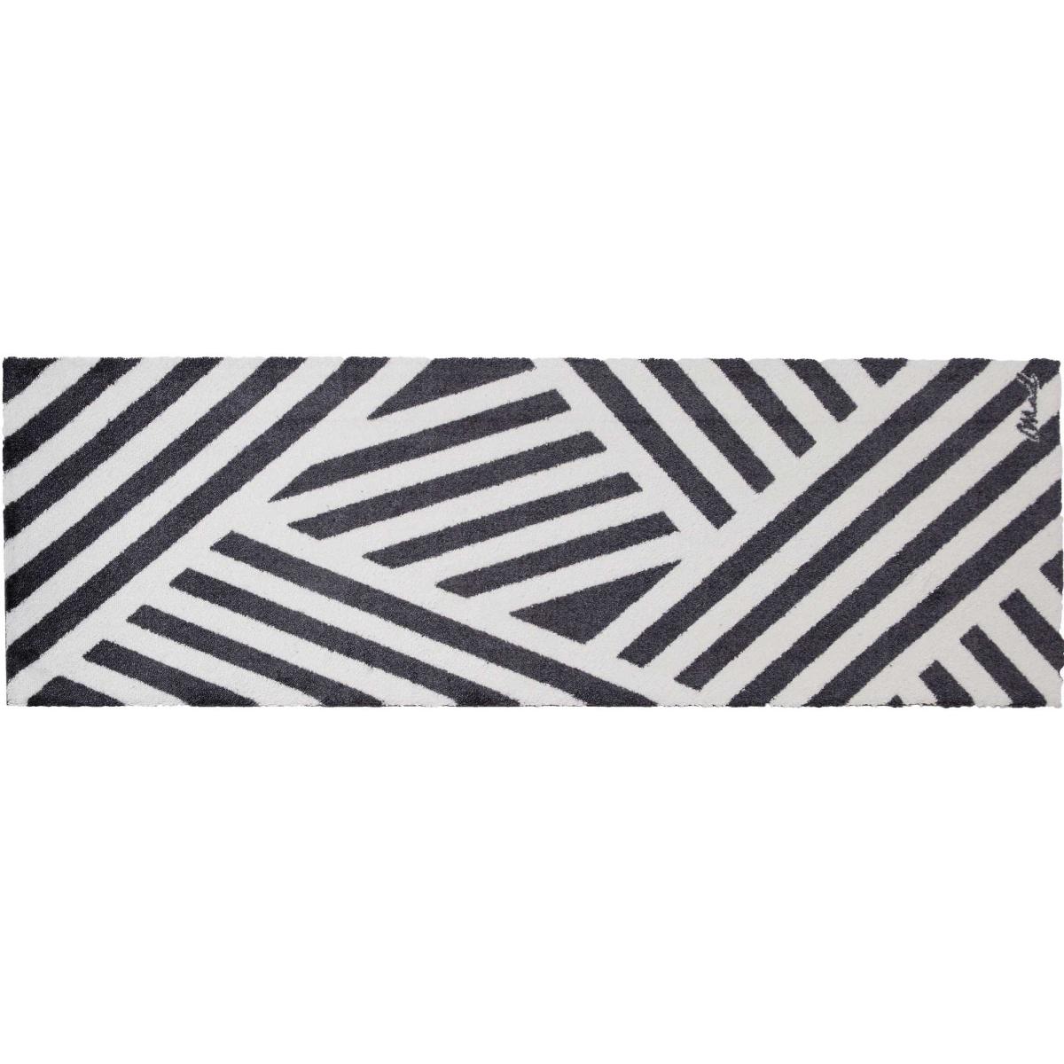 Brice Geometric Washable Runner Mats in Black White – image 2