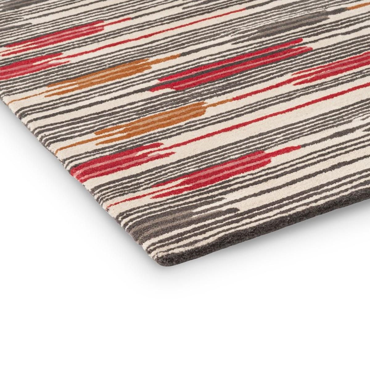 Ishi Striped Runner Rugs 146000 by Sanderson in Red Charcoal – image 2