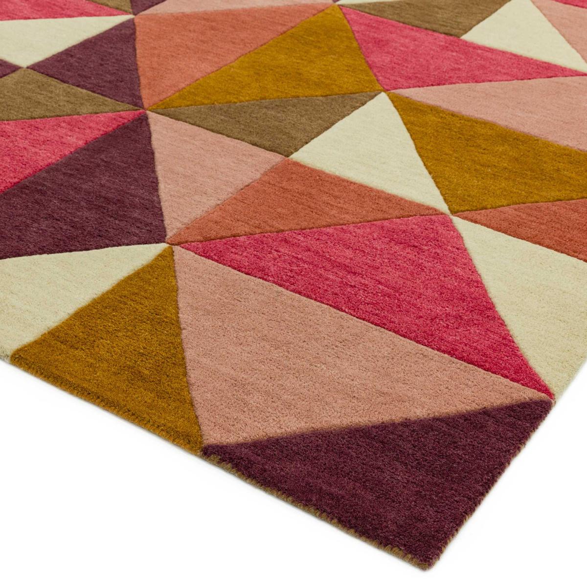 Reef Kite Geometric Wool Runner Rugs RF09 in Pink – image 2