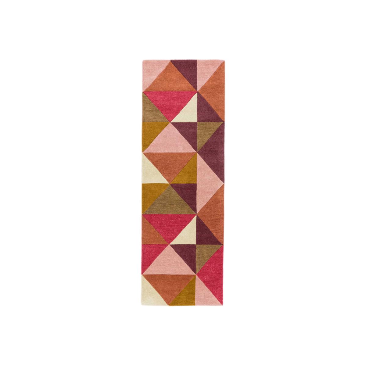 Reef Kite Geometric Wool Runner Rugs RF09 in Pink – image 1