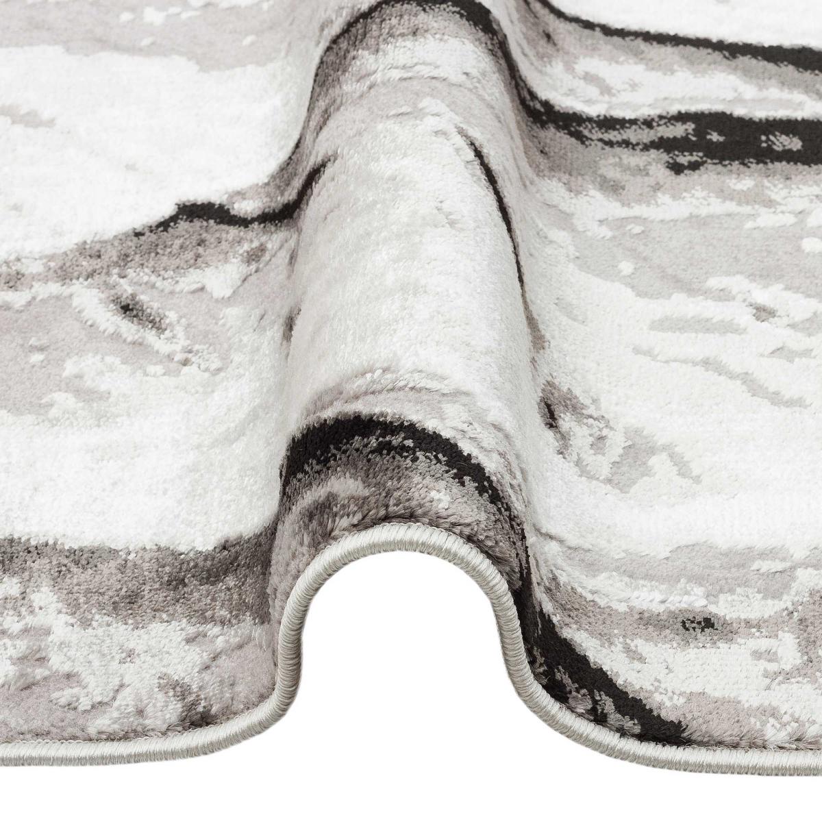 Blaze BLZ04 Abstract Marble Runner Rugs in Silver Grey – image 2