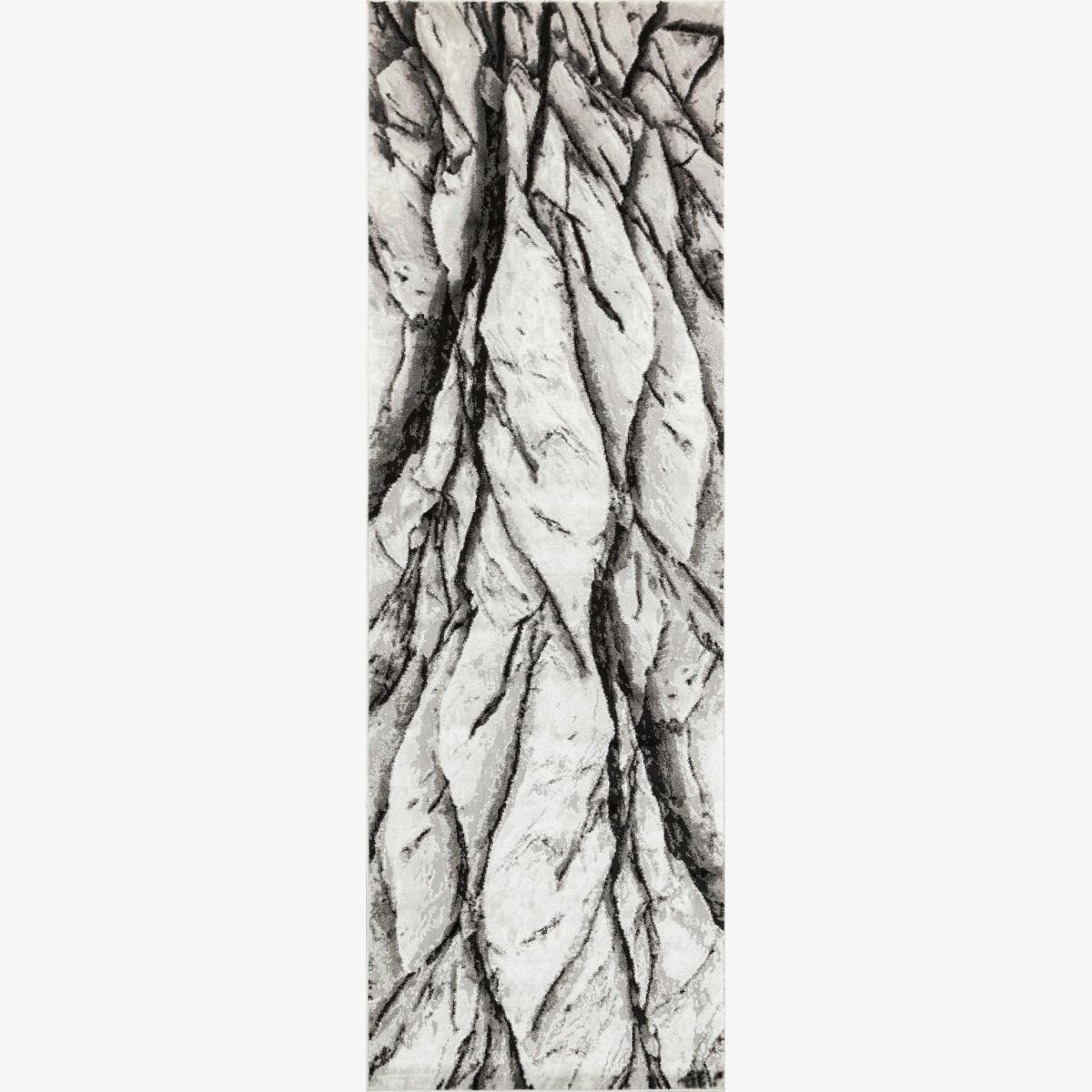 Blaze BLZ04 Abstract Marble Runner Rugs in Silver Grey – image 1