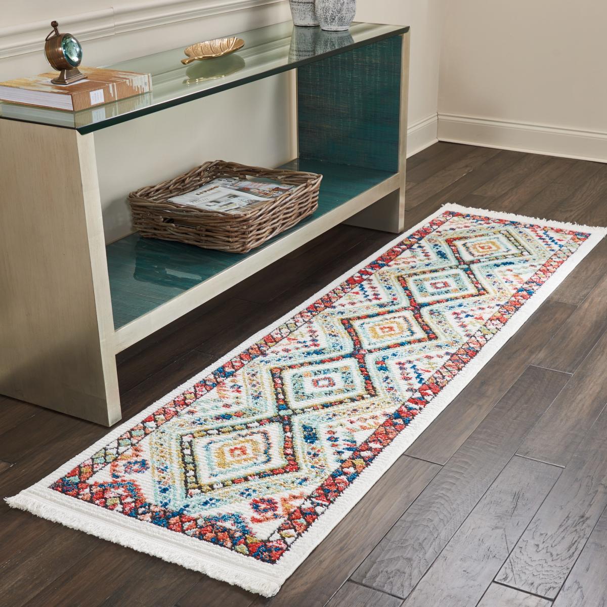 Navajo Runners NAV02 in White by Nourison – image 1