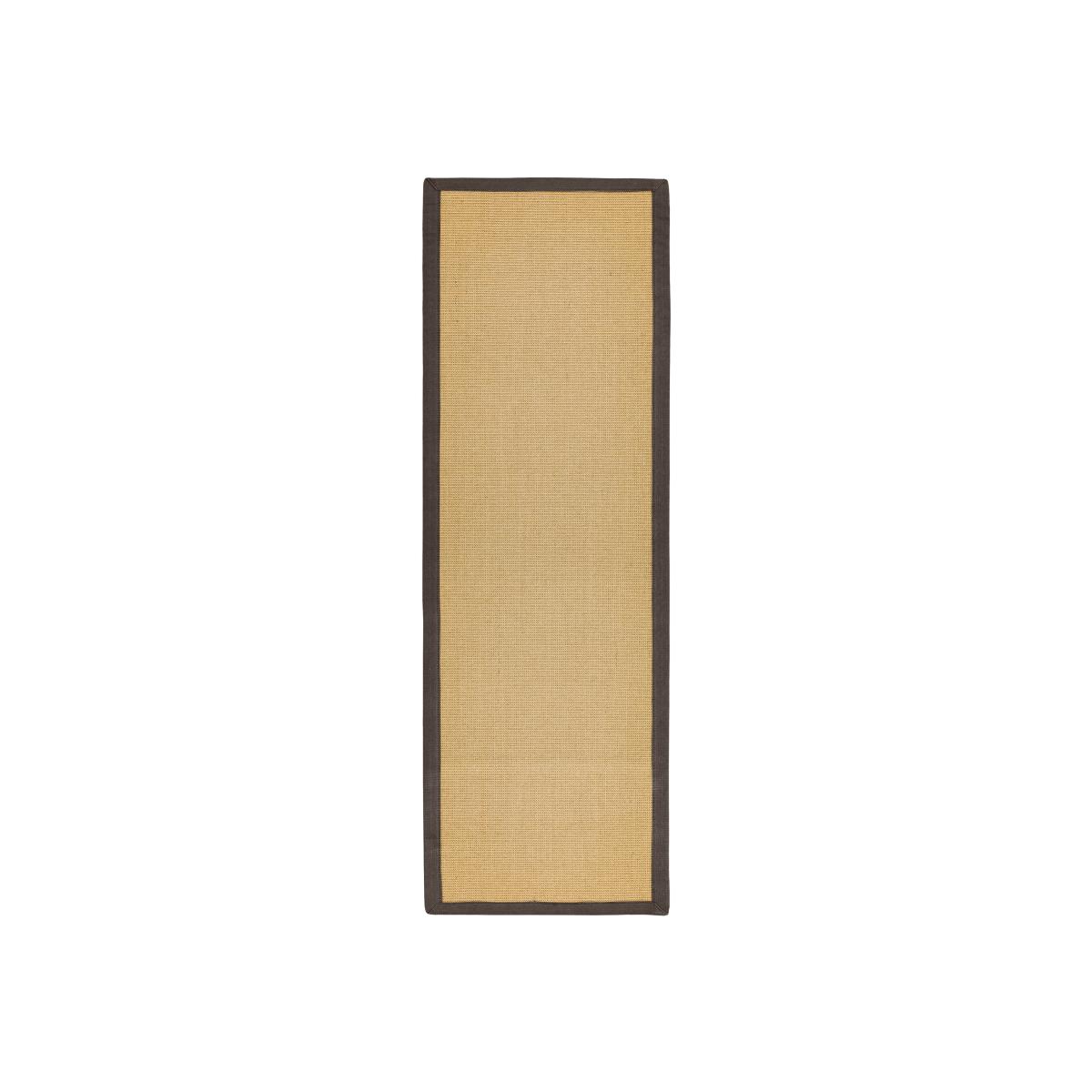 Sisal Hallway Runners in Linen with a Chocolate Brown Border – image 1