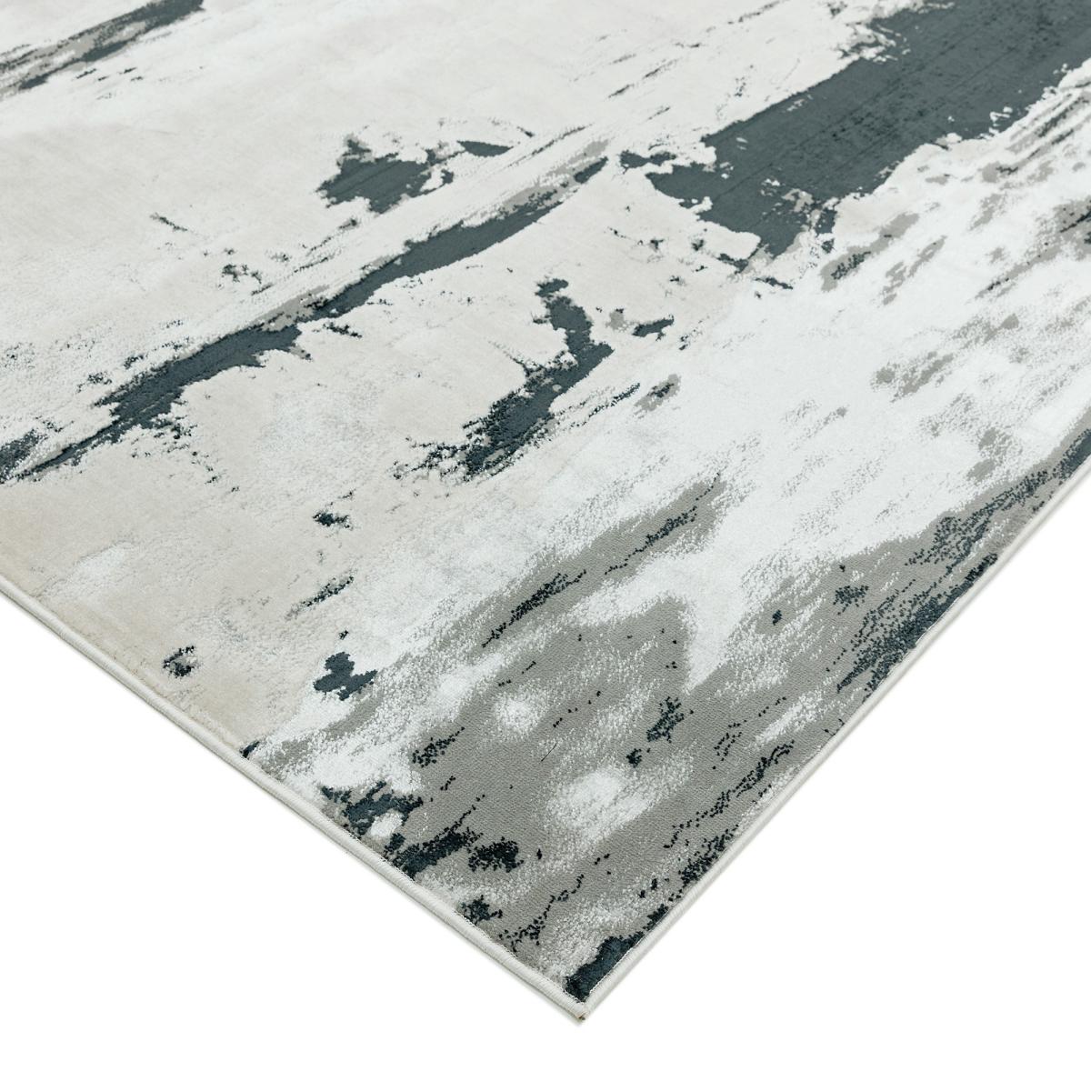 Aurora AU10 Glacier Marble Runner Rugs in Grey Silver – image 2