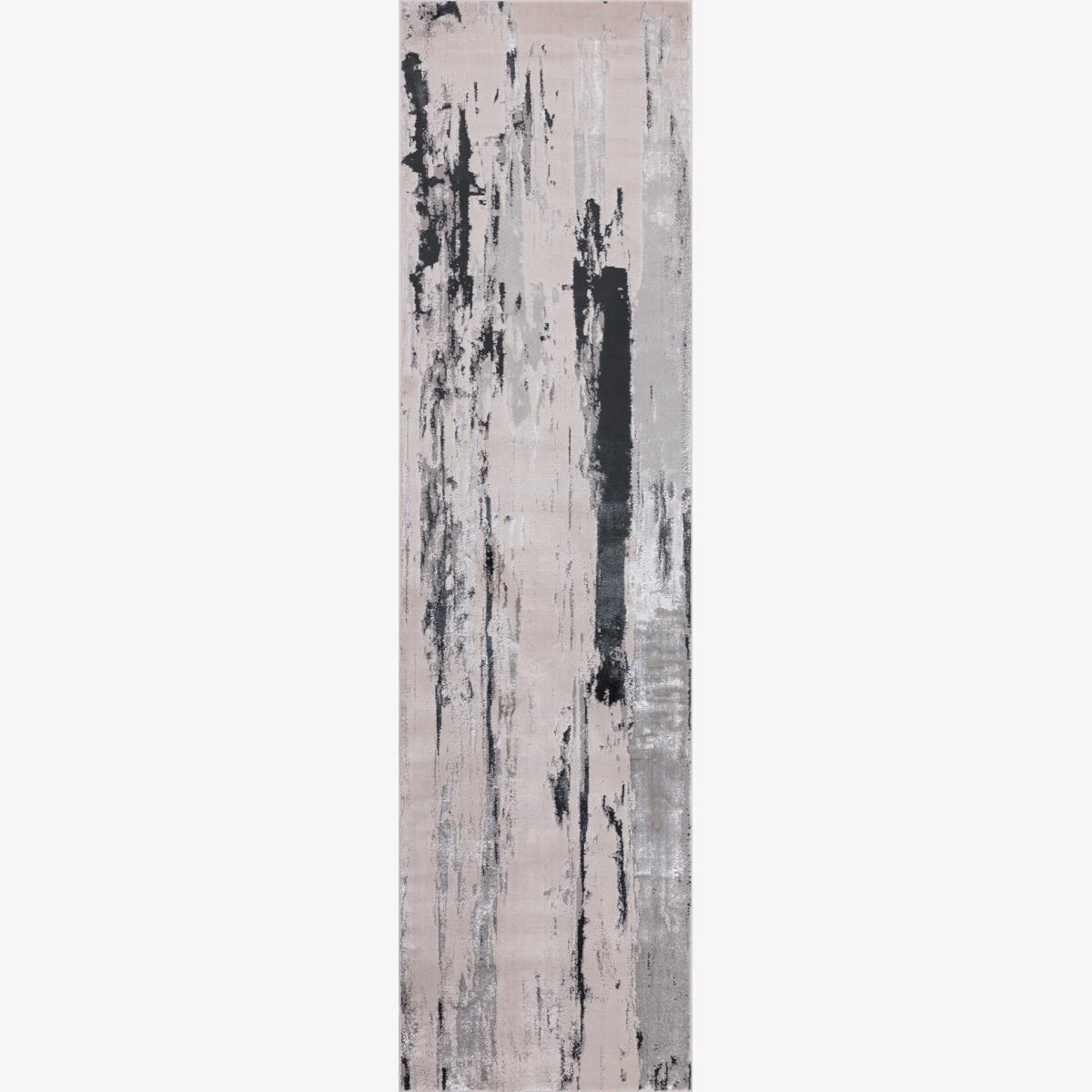 Aurora AU10 Glacier Marble Runner Rugs in Grey Silver – image 1
