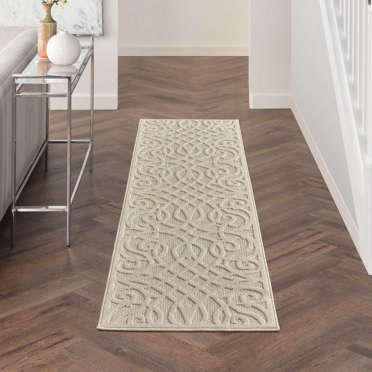 Cozumel CZM04 Indoor Outdoor Modern Hallway Runner Rugs in Cream – image 2