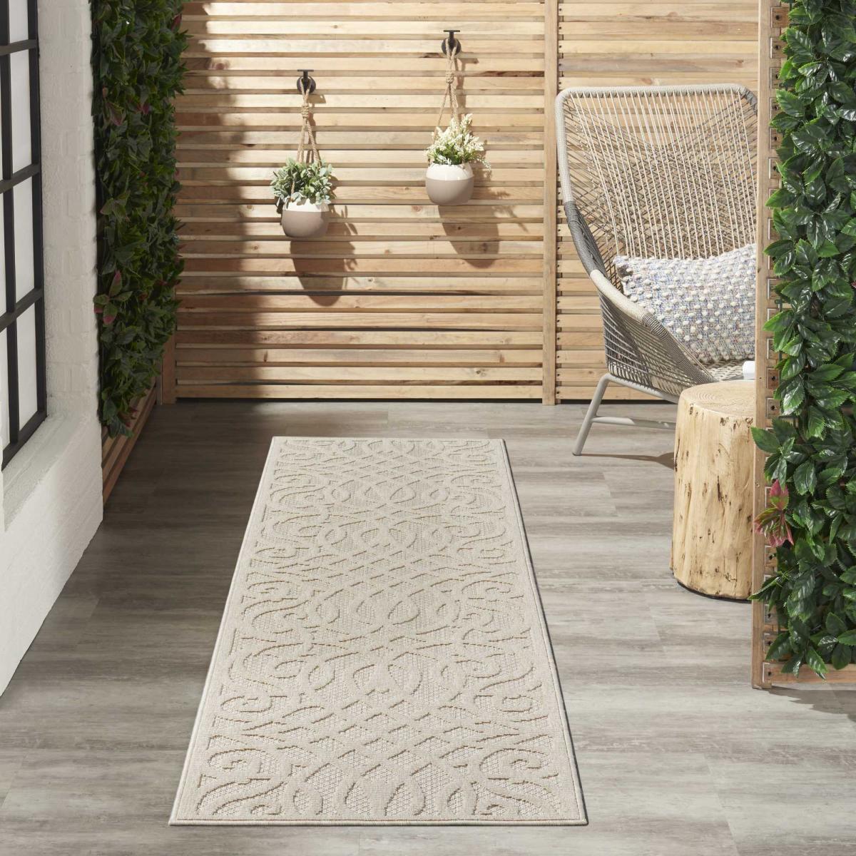 Cozumel CZM04 Indoor Outdoor Modern Hallway Runner Rugs in Cream – image 1