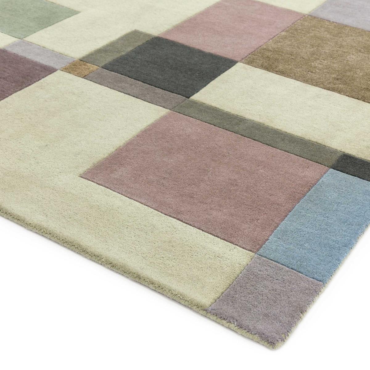 Reef RF17 Blocks Geometric Wool Runner Rugs in Pastel Multi – image 2