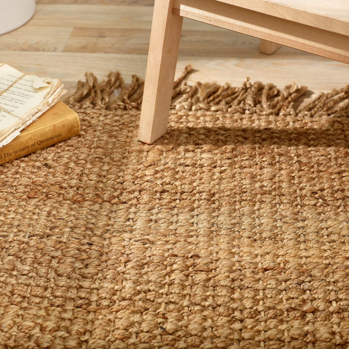 Jute Extra Braid Stitched Runner Rugs in Natural – image 2