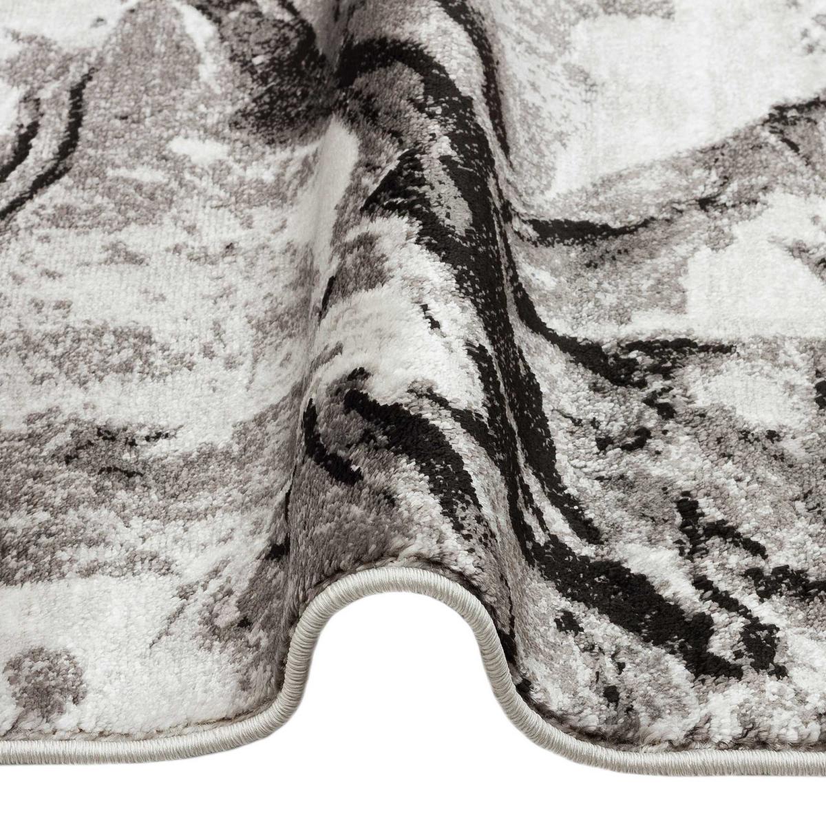 Blaze BLZ07 Abstract Marble Runner Rugs in Silver Grey – image 2