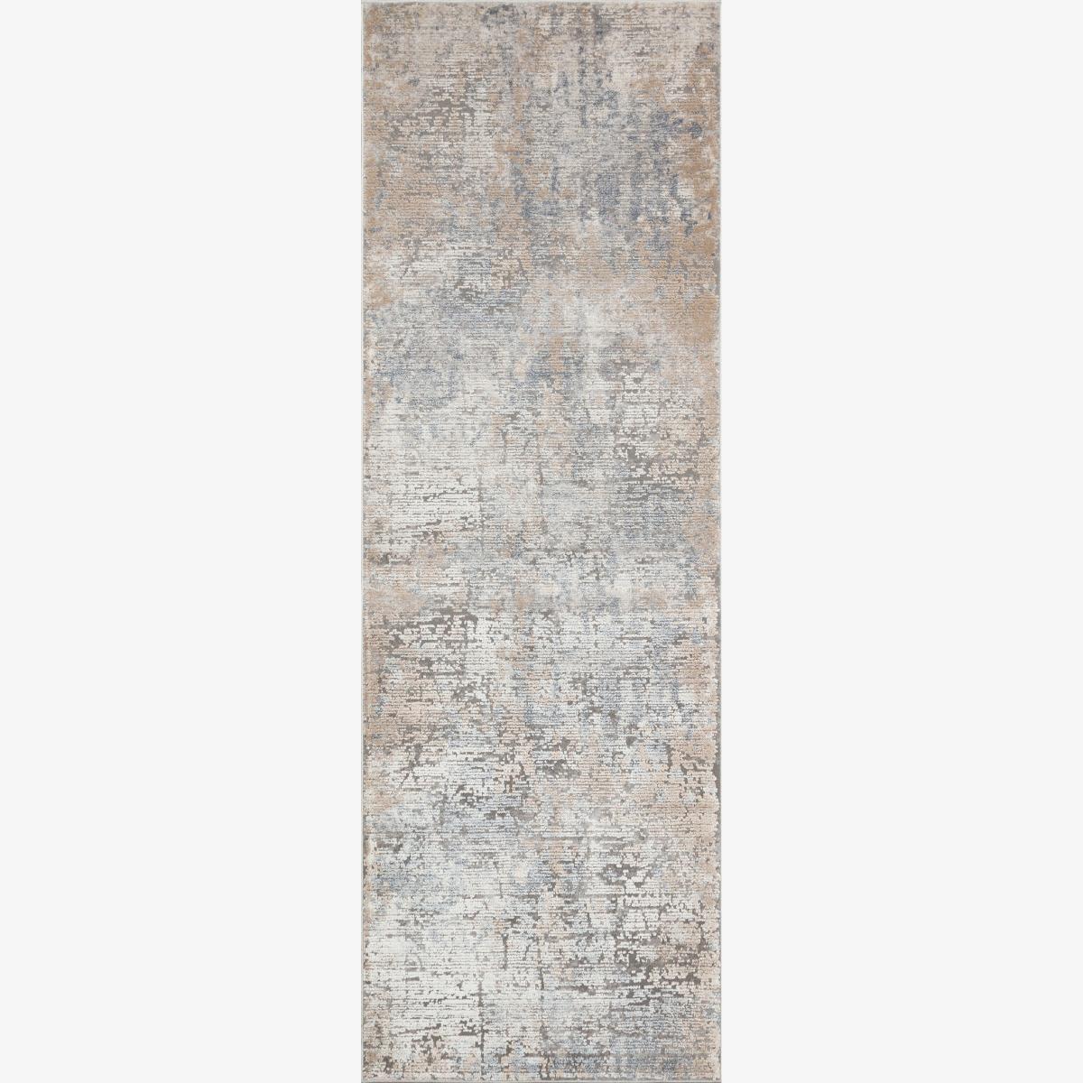 Luzon Abstract Runner Rugs By Concept Loom LUZ801 in Blue Taupe – image 1