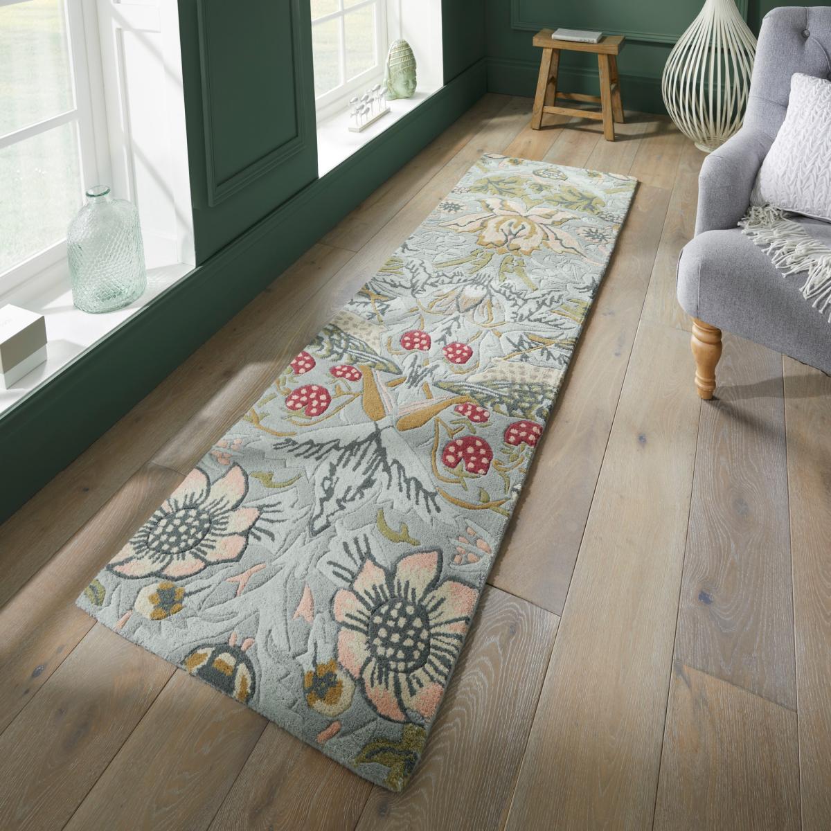 Strawberry Thief 027718 Runner Rugs in Slate by William Morris – image 1