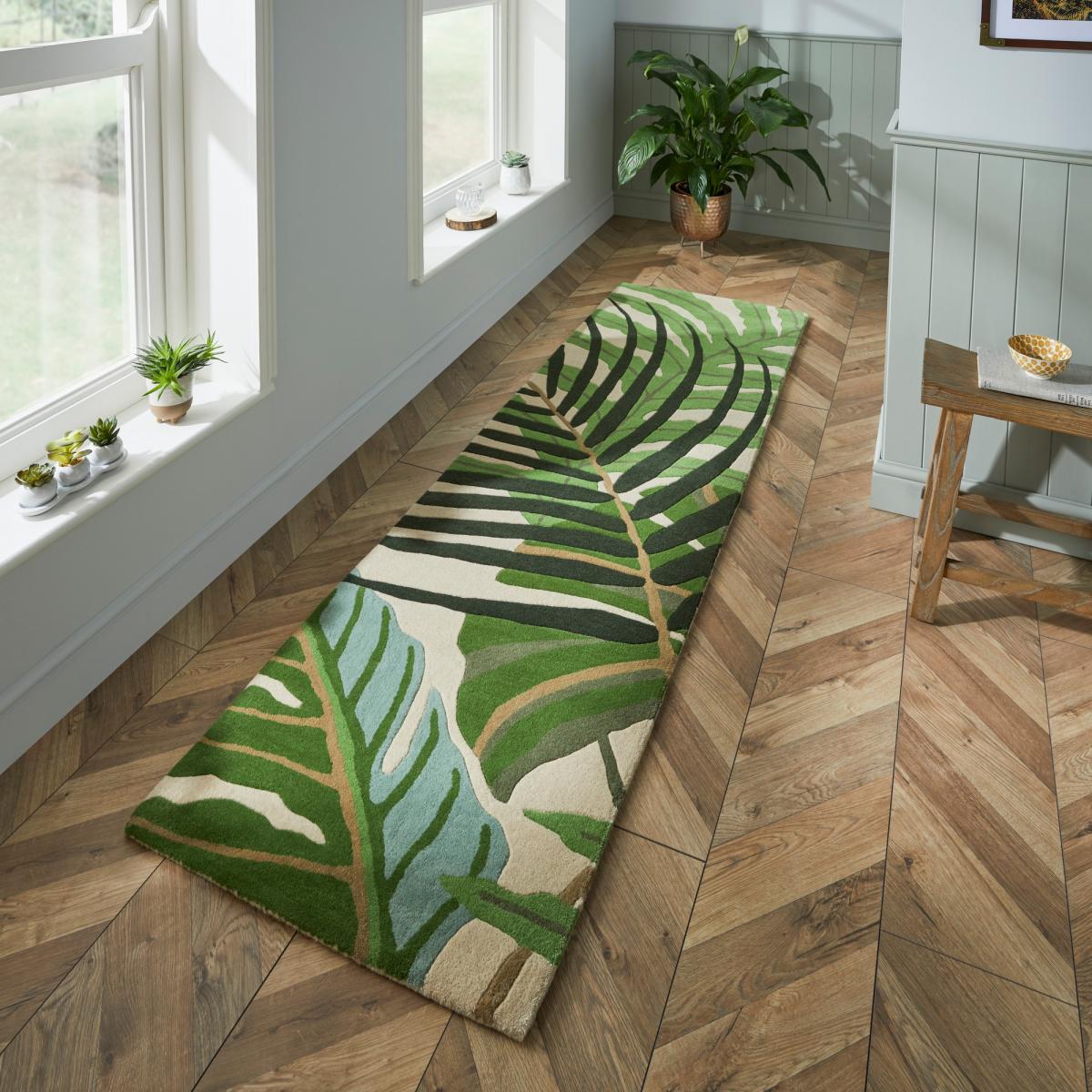 Sanderson Manila Botanical Wool Runner Rugs 46407 in Green – image 1