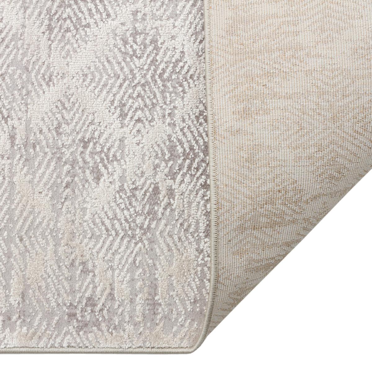 Luzon Distressed Geometric LUZ807 Runner Rugs in Grey Ivory – image 2