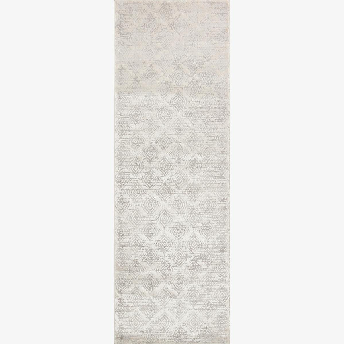 Luzon Distressed Geometric LUZ807 Runner Rugs in Grey Ivory – image 1