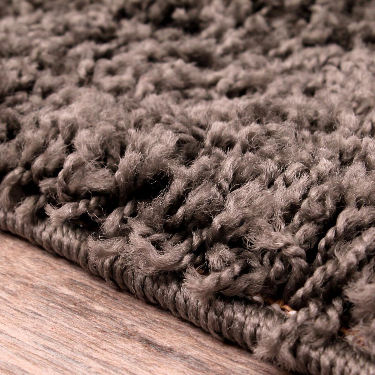 Retro Plain Shaggy Runner in Charcoal 60x200cm – image 4